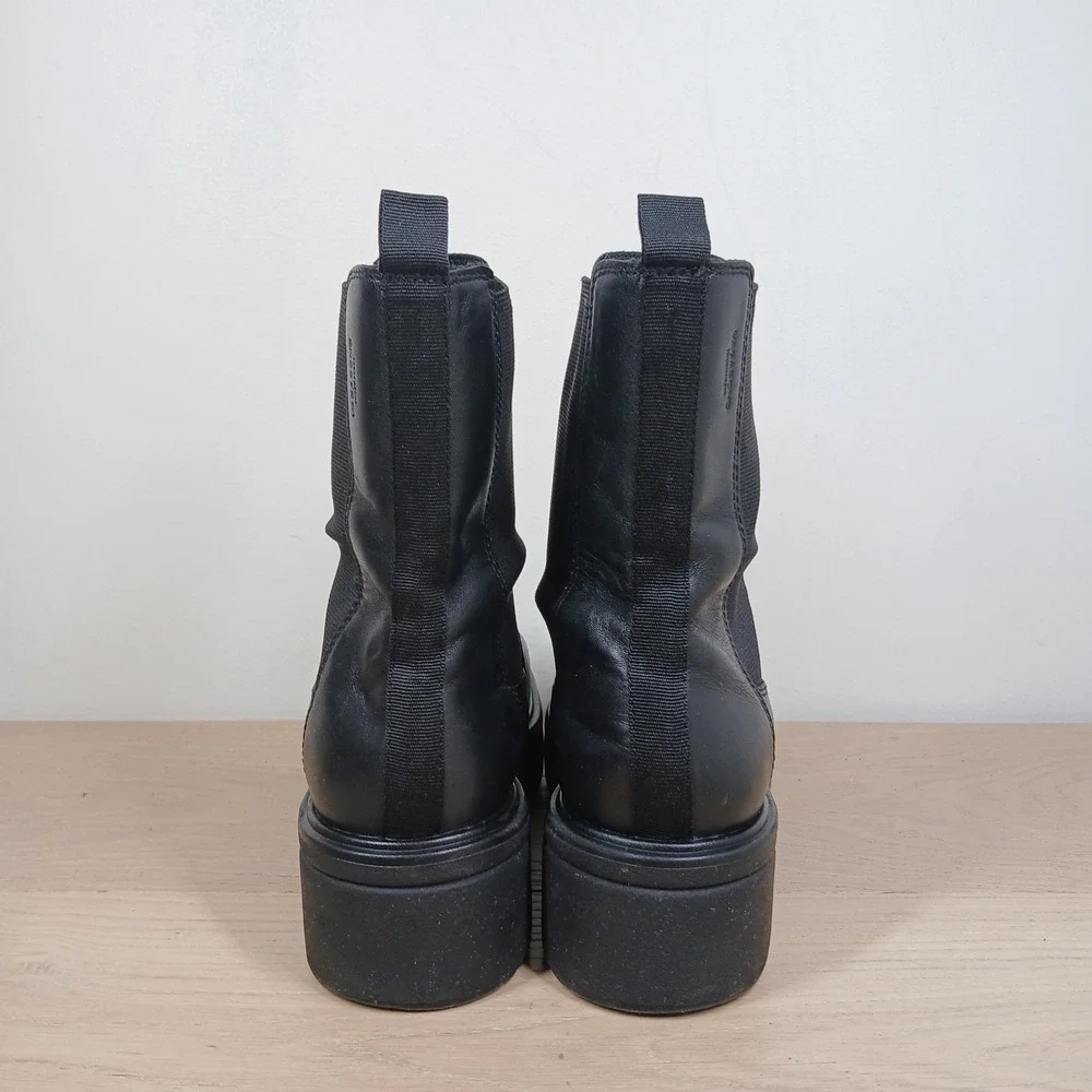 Vagabond Platform Chelsea Boots Women 7 Black Leather Chunky Platform Goth
